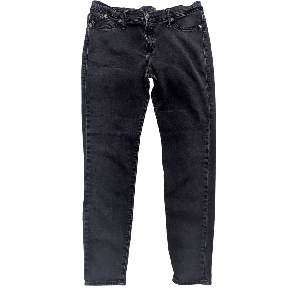 Rock & Republic Womens Skinny Jeans Faded Black Mid Rise Size 16 Stretch Denim